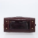 LOEWE Amazona 28 Hand Bag Patent Bordeaux Gold Tone Auth bs37131-9