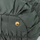 PRADA Hand Bag Nylon Green Gold Tone Auth bs37141A-10