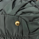 PRADA Hand Bag Nylon Green Gold Tone Auth bs37141A-12