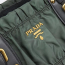 PRADA Hand Bag Nylon Green Gold Tone Auth bs37141A-16