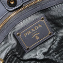 PRADA Hand Bag Nylon Green Gold Tone Auth bs37141A-17