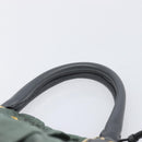 PRADA Hand Bag Nylon Green Gold Tone Auth bs37141A-8