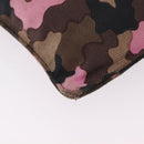 PRADA Shoulder Bag Canvas Camouflage Green Pink Auth bs37142-17