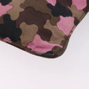 PRADA Shoulder Bag Canvas Camouflage Green Pink Auth bs37142-18