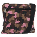 PRADA Shoulder Bag Canvas Camouflage Green Pink Auth bs37142-1