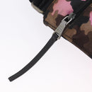 PRADA Shoulder Bag Canvas Camouflage Green Pink Auth bs37142-20