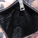 PRADA Shoulder Bag Canvas Camouflage Green Pink Auth bs37142-24