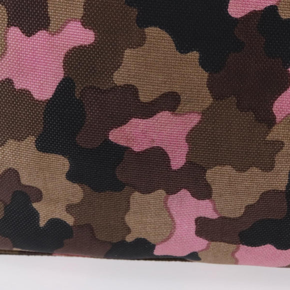 PRADA Shoulder Bag Canvas Camouflage Green Pink Auth bs37142