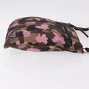 PRADA Shoulder Bag Canvas Camouflage Green Pink Auth bs37142-6