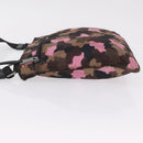 PRADA Shoulder Bag Canvas Camouflage Green Pink Auth bs37142-8