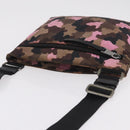 PRADA Shoulder Bag Canvas Camouflage Green Pink Auth bs37142-9