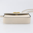 VALENTINO Shoulder Pouch Leather White Gold Tone Auth bs37147V-6