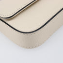 VALENTINO Shoulder Pouch Leather White Gold Tone Auth bs37147V-15