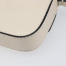 VALENTINO Shoulder Pouch Leather White Gold Tone Auth bs37147V-16