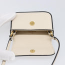 VALENTINO Shoulder Pouch Leather White Gold Tone Auth bs37147V-11
