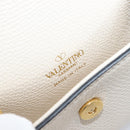 VALENTINO Shoulder Pouch Leather White Gold Tone Auth bs37147V-19