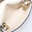 VALENTINO Shoulder Pouch Leather White Gold Tone Auth bs37147V-12