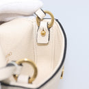 VALENTINO Shoulder Pouch Leather White Gold Tone Auth bs37147V-20