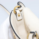 VALENTINO Shoulder Pouch Leather White Gold Tone Auth bs37147V-21