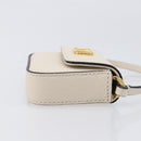 VALENTINO Shoulder Pouch Leather White Gold Tone Auth bs37147V-4