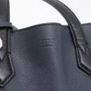 FENDI Tote Bag Leather Navy Black Auth bs37149-15