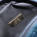 Gianni Versace Chain Shoulder Bag Velor Navy Gold Tone Auth bs37150-18