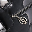 CARTIER Marcello de Cartier SM Hand Bag Patent Black Silver Auth bs37151-16