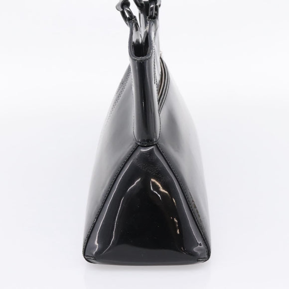 CARTIER Marcello de Cartier SM Hand Bag Patent Black Silver Auth bs37151