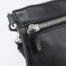 VERSACE Clutch Bag Leather Black Silver Auth bs37152A-17