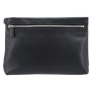 VERSACE Clutch Bag Leather Black Silver Auth bs37152A-13