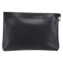 VERSACE Clutch Bag Leather Black Silver Auth bs37152A-2