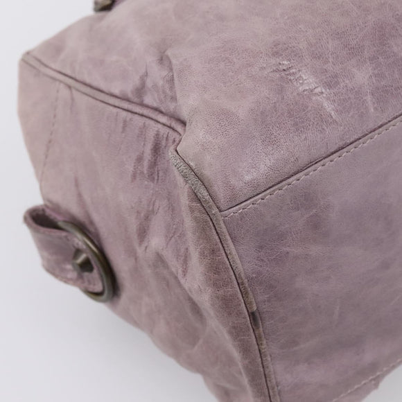 BALENCIAGA The Box Hand Bag Leather Purple 145694 Auth bs37153A