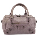 BALENCIAGA The Box Hand Bag Leather Purple 145694 Auth bs37153A-13