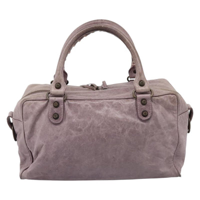 BALENCIAGA The Box Hand Bag Leather Purple 145694 Auth bs37153A - 0