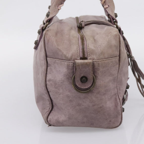 BALENCIAGA The Box Hand Bag Leather Purple 145694 Auth bs37153A