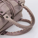 BALENCIAGA The Box Hand Bag Leather Purple 145694 Auth bs37153A-7