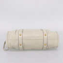 Miu Miu Hand Bag Leather White Gold Tone Auth bs37154A-5