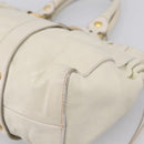 Miu Miu Hand Bag Leather White Gold Tone Auth bs37154A-16