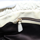Miu Miu Hand Bag Leather White Gold Tone Auth bs37154A-23