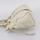 Miu Miu Hand Bag Leather White Gold Tone Auth bs37154A-3