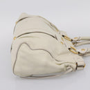 Miu Miu Hand Bag Leather White Gold Tone Auth bs37154A-4