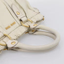 Miu Miu Hand Bag Leather White Gold Tone Auth bs37154A-7