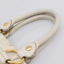 Miu Miu Hand Bag Leather White Gold Tone Auth bs37154A-8