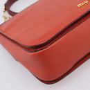 Miu Miu Hand Bag Leather 2way Red Gold Tone Auth bs37156A-19