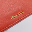 Miu Miu Hand Bag Leather 2way Red Gold Tone Auth bs37156A-20