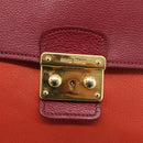 Miu Miu Hand Bag Leather 2way Red Gold Tone Auth bs37156A-21
