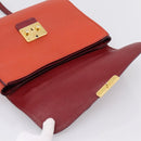 Miu Miu Hand Bag Leather 2way Red Gold Tone Auth bs37156A-10