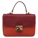 Miu Miu Hand Bag Leather 2way Red Gold Tone Auth bs37156A-13