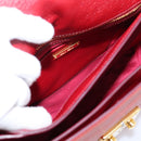 Miu Miu Hand Bag Leather 2way Red Gold Tone Auth bs37156A-25