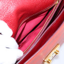 Miu Miu Hand Bag Leather 2way Red Gold Tone Auth bs37156A-27